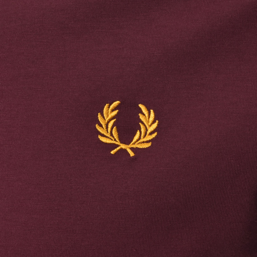 Alternative Image for ProductFred Perry Striped Cuff T Shirt Mahogany3